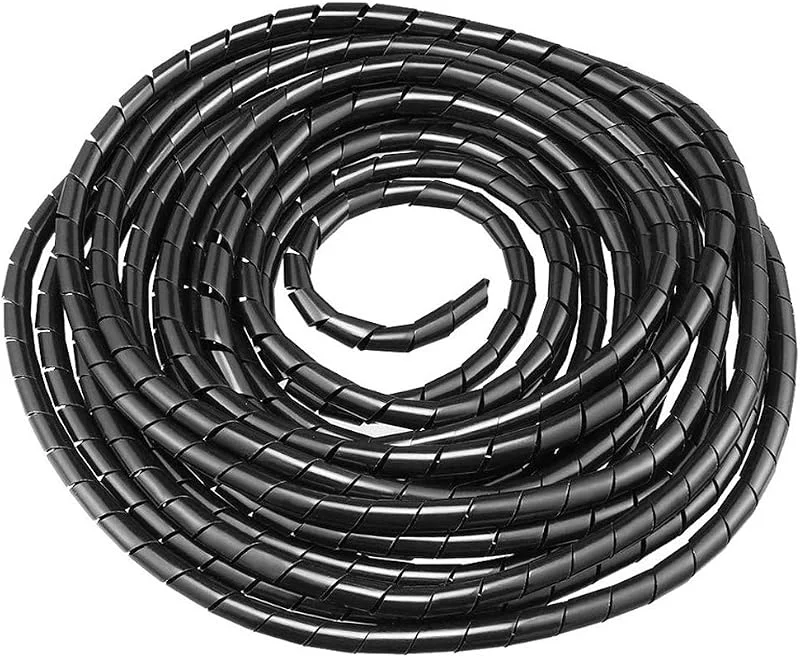 GTIWUNG 8 mm universell flexibel spirallkanal, spiralkabel kabelkanal förvaring för kabellindning för att skydda TV, PC, USB, TV, AUX-antennkabel(12 m) svart — TV och streaming