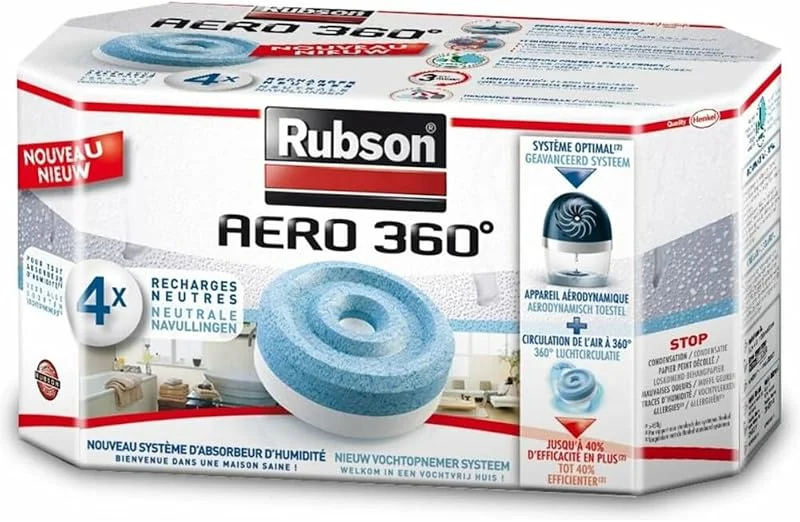 Rubson påfyllningspåse Aero 360 för avfuktare, set om 4 — Hushållselektronik