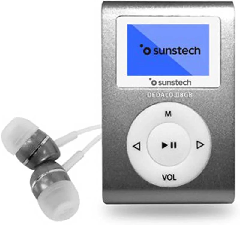 Sunstech MP3 Dedalo II 8 GB micro USB MP3-spelare grå – MP3-, MP4-spelare (MP3-spelare, 8 GB, 3, 5 mm, FM-radio, grå, hörlurar ingår) — Portabel digital och ljud