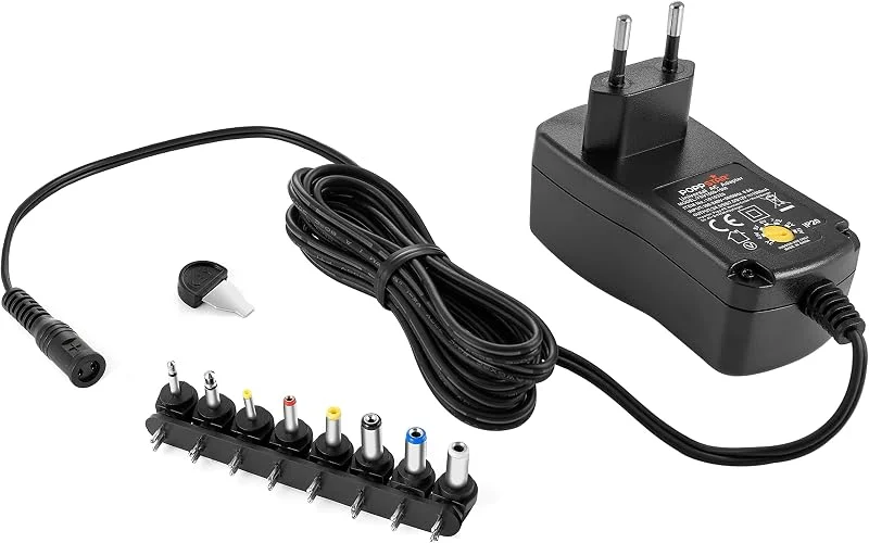 Poppstar universal laddare 3, 4.5, 5, 6, 7.5, 9, 12 V 1, 5 A (1500mA) och 8 utbytbara kontakter, LED, 150 cm — Laddning och kablar