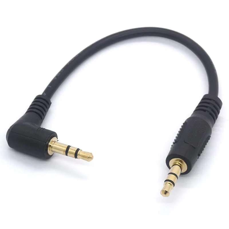 3, 5 mm ljudkabel, 90 grader, 3, 5 kontakt till kontakt, hörlursadapter, AUX-uttagskontakt, stereo, AUX-kabel — Hörlurar och ljud