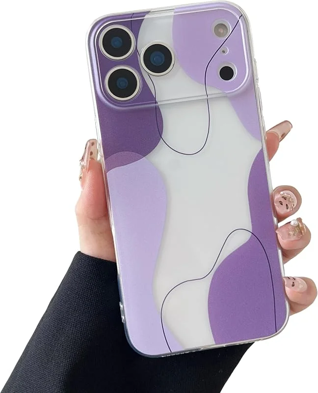 DEFBSC Fodral för iPhone 18 Pro Max, 17 Pro Max estetisk design, lila — Mobil och surfplatta
