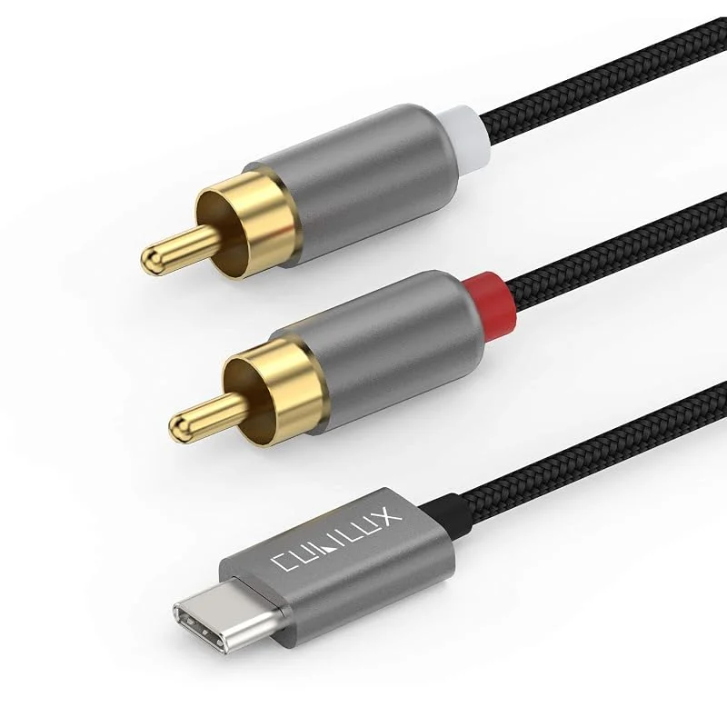 Cubilux USB C till 2 RCA stereoljudkabel, 3 m — Hörlurar och ljud