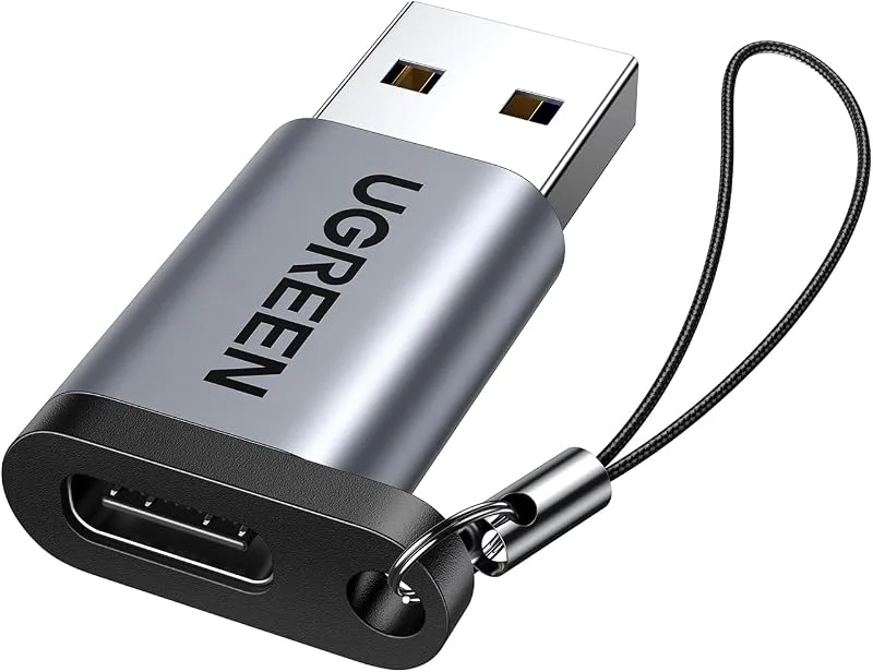 UGREEN USB 3.0 till USB-C-adapter 10 Gbps, USB-adapter USB-A max 18W (grå) — Laddning och kablar