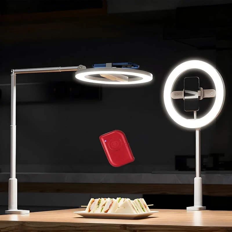 NEEWER ENTRY NIVÅ VERSION 10 tum 7 W LED selfie-ringlampa med skrivbordsklämma stativ telefonhållare för iPhone, bärbar dator videokonferens strömning inspelning makeup-belysning, 3 toner 3 000 mAh — Mobil och surfplatta