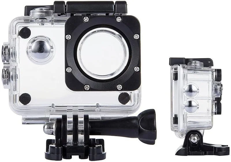 TEKCAM Professionell actionkamera vattentätt fodral skyddande hölje kompatibelt med AKASO, Crosstour, Dragon Touch, Apexcam, VEMONT, LeadEdge, GOOKAM vattentät actionkamera — Portabel digital och ljud