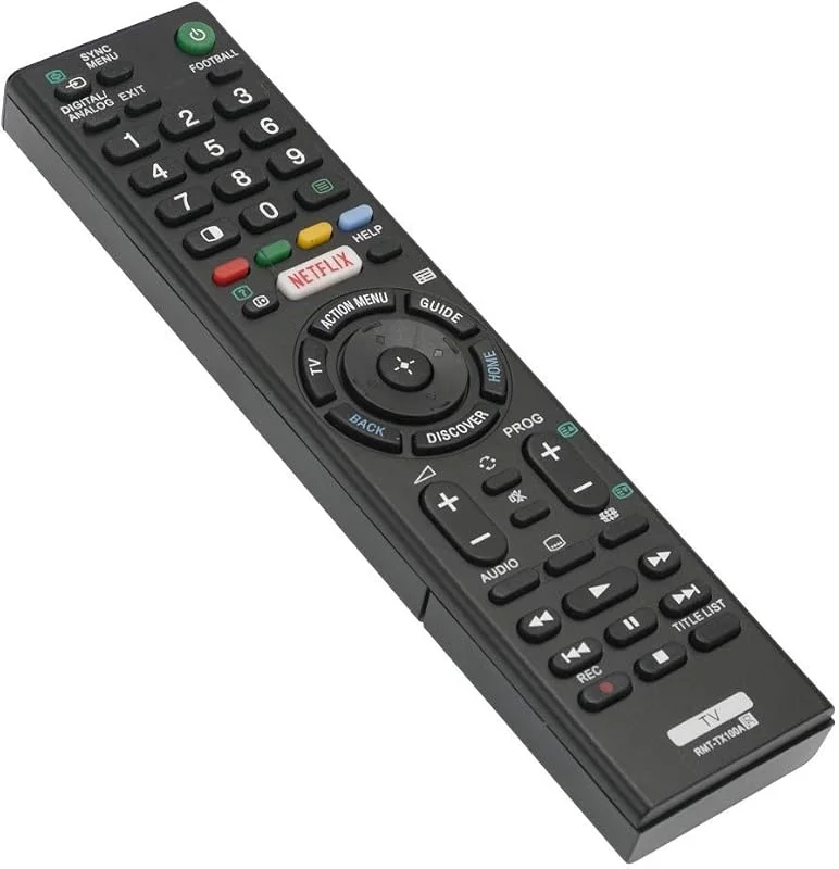 Universell ersättningsfjärrkontroll för Sony TV-apparater – kompatibel med alla Sony TV-apparater (LED, LCD, plasma) – idealisk TV-ersättningsfjärrkontroll med samma funktioner – svart (paket med 1) — TV och streaming