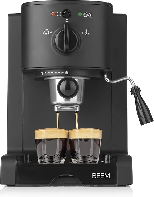 BEEM ESPRESSO PERFEKT skärmhållarmaskin med 20 bar tryck, Enkel beredning av espresso, cappuccino, latte macchiato etc., Kompatibel med kaffepulver, kuddar och kapslar — Kök & Hushåll