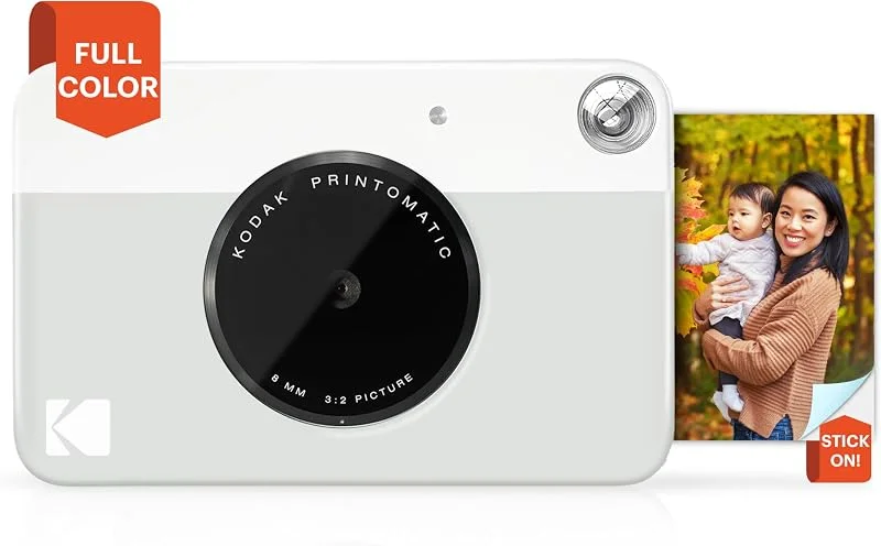 KODAK Printomatic Full-Color Instant Print Digital Camera - Zink 2x3" Sticky-Back Photo Paper - 5MP, Portable, Creative Fun Gift for Birthday, Christmas, Holiday - Grey — Portabel digital och ljud