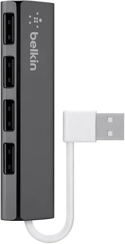 Belkin F4U042bt USB 2.0 Hub, 1:4, Slim, Passiv schwarz — Laddning och kablar