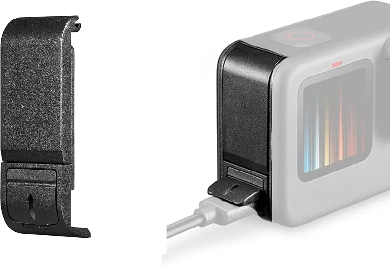Batterilock för GoPro Hero 13 12 11 10 9 svart sidoskyddsfodral laddningsportsskydd tillbehör dammtät actionkamera — Portabel digital och ljud