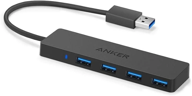 Anker 4-portars USB 3.0 platt datahub, datasynk med upp till 5 Gbps — Laddning och kablar