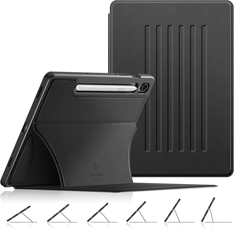 Fintie fodral för Samsung Galaxy Tab S10 Lite, S10 FE, S9 FE 10, 9 tum & S9 11 tums surfplatta, flera betraktningsvinklar mjukt TPU skyddsfodral med magnetisk stativfunktion och pennhållare, svart — Mobil och surfplatta