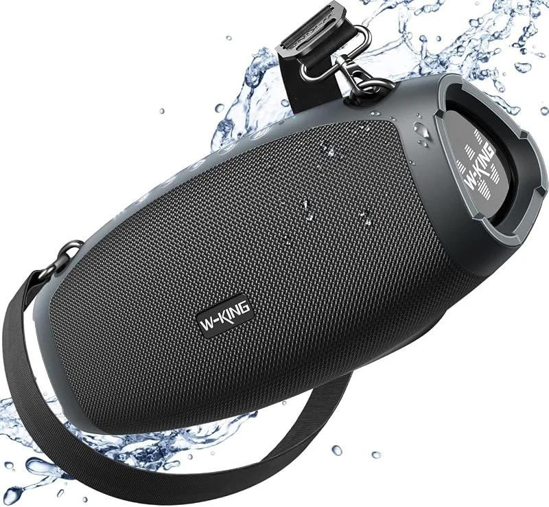 Bluetooth-högtalare, W-KING 70W Super Punchy Bass Portabel trådlös högtalare Högt, Power Bank, IPX6 vattentät utomhus, Bluetooth 5.0, Crystal Clear Audio, Mic för fest, Camping (X10) — Hörlurar och ljud