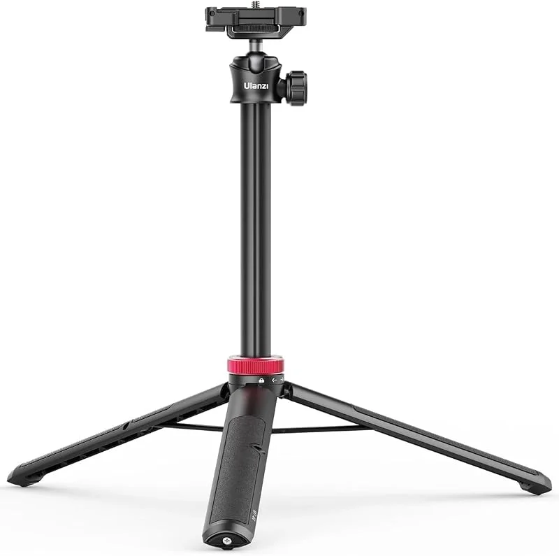 ULANZI MT-44 Selfie Stick stativ för telefon och kamera – max. 146 cm hög – utdragbar – svart, röd — Mobil och surfplatta