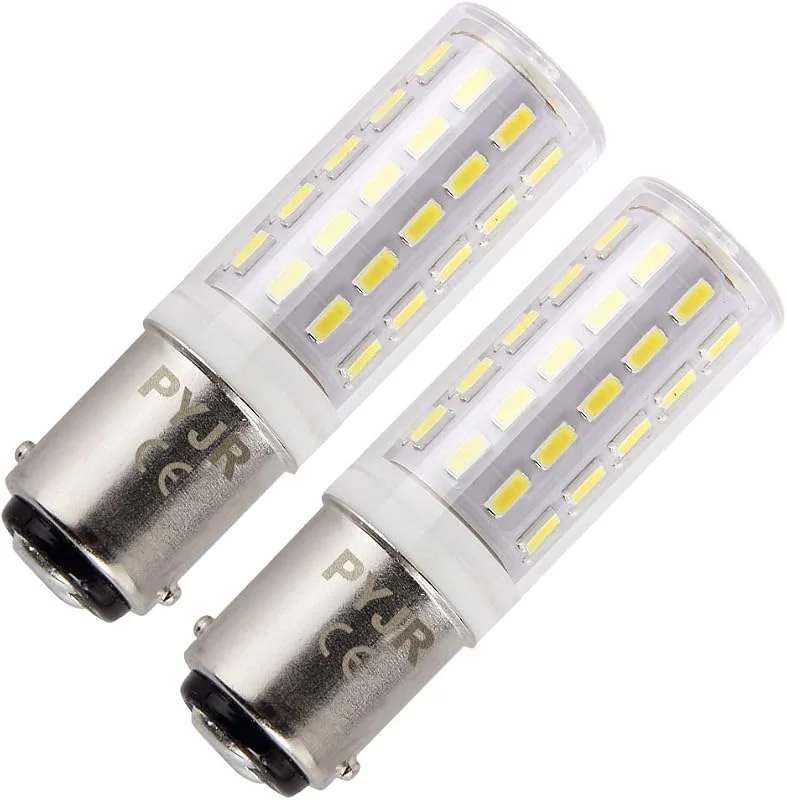 B15 LED-lampa 220 V, pygmy glödlampa bajonett, Ba15D 45 W halogenersättning, kall vit 6 000 K, icke-dimbar, för symaskin, kylskåp, kökshuva, apparatlampor (2-pack) — Smart belysning
