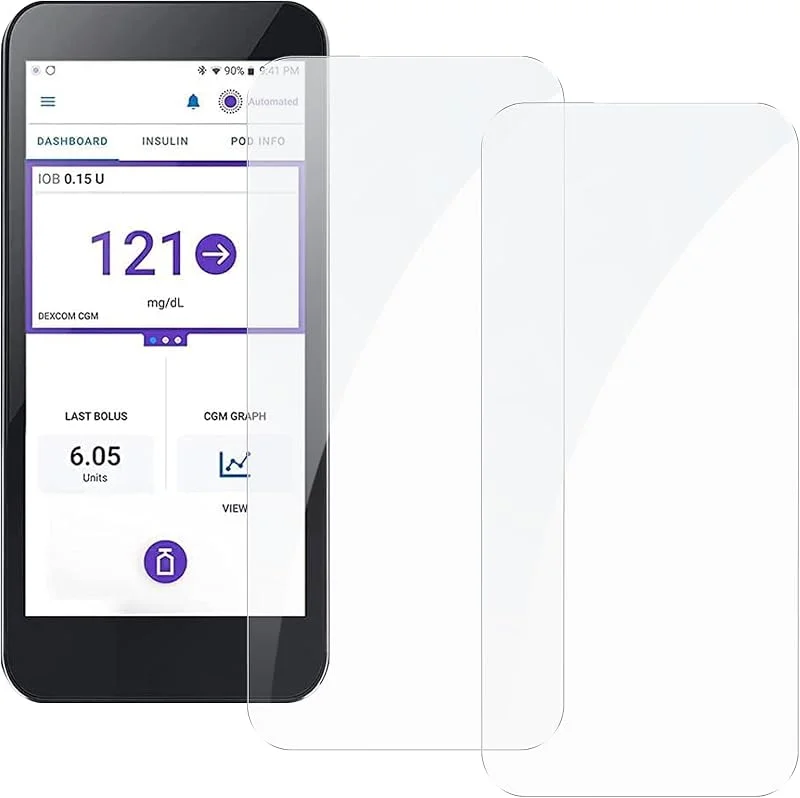 2-pack flexibla glasskyddsfilmer kompatibla med Omnipod 5 PDM-mottagare, reptålig, anti-fingeravtryck — Mobil och surfplatta