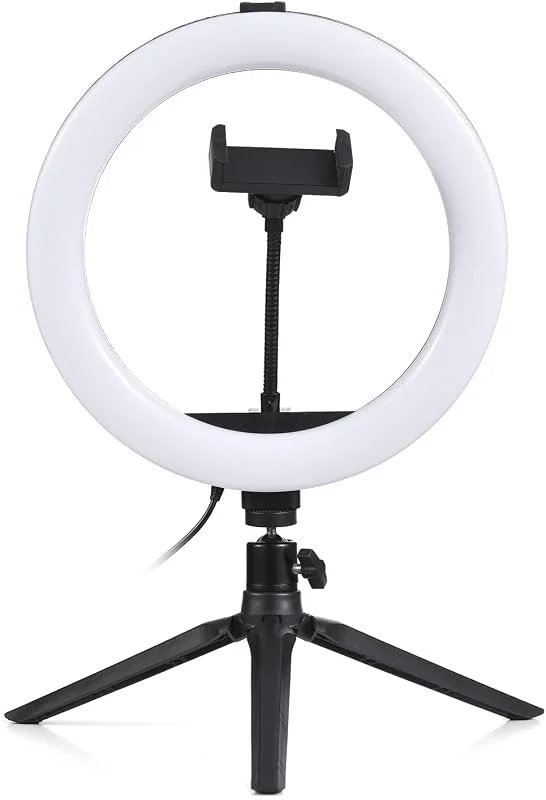 Ringljus med Stativ, LED-cirkelljus med Stativcirkelbelysning för Videoinspelning Fotograferingsbelysningssats — Mobil och surfplatta