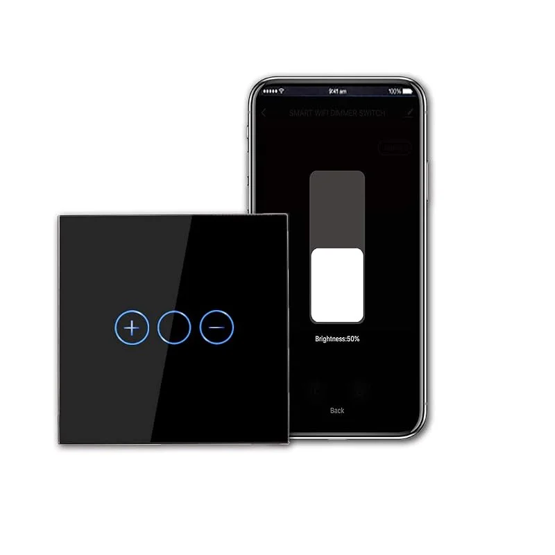 CNBINGO Dimmer med WLAN för dimbara LED-lampor, Smart fjärrströmbrytare med touchkontroll, kompatibel med Alexa och Google Assistant, infälld väggströmbrytare, svart, neutralledare krävs — Smarta hem