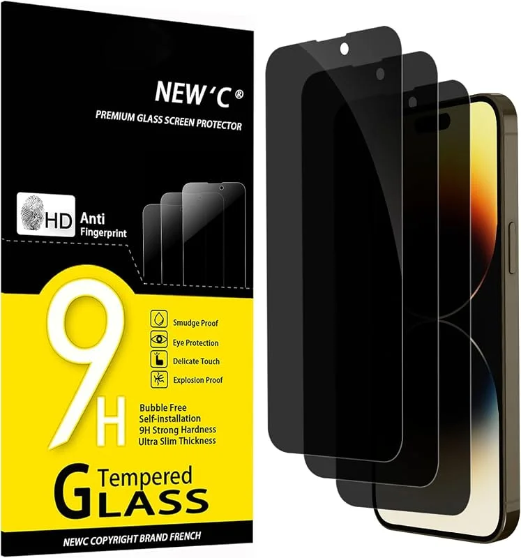 NEW'C Sekretess 28° Skärmskydd för iPhone 14 Pro Max, Härdat Glas — Mobil och surfplatta