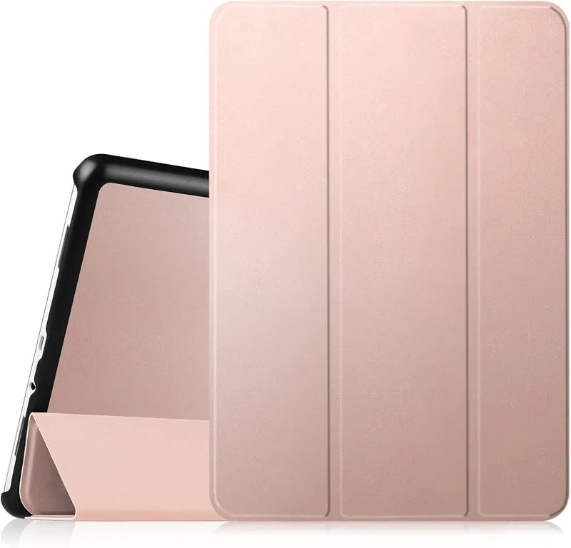 FINTIE Fodral för Samsung Galaxy Tab A 9.7 SM-T550, T555 - ultratunt lätt PU-läderfodral med fodral, sömnfunktion, automatisk väckarklocka, roséguld — Mobil och surfplatta