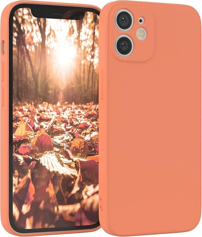 EAZY CASE Silikonfodral kompatibelt med iPhone 12 Mini i Orange — Mobil och surfplatta