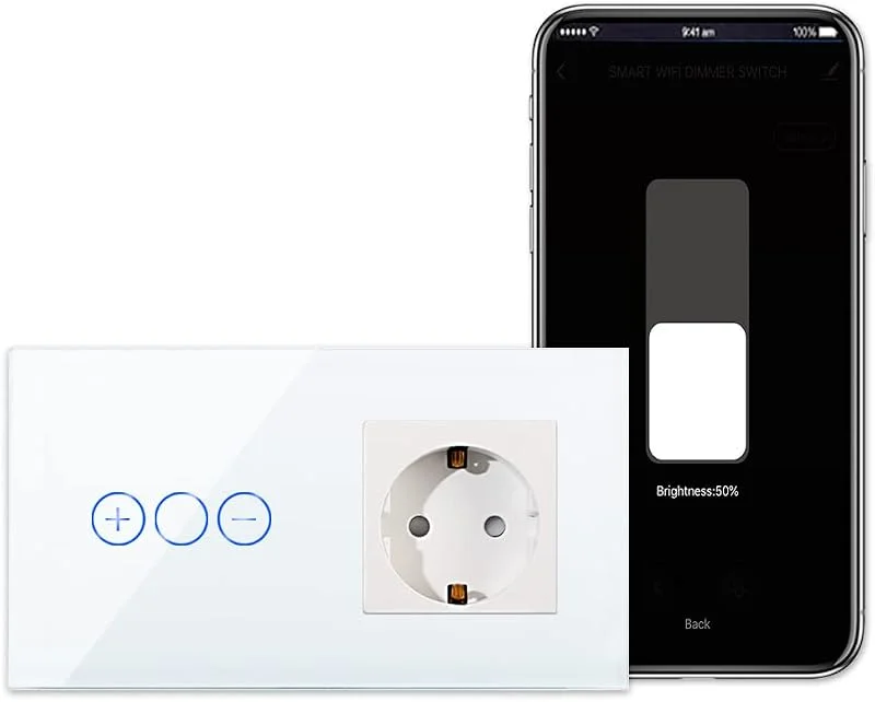 CNBINGO Smart WLAN-dimmer med Schuko-uttag infälld vit — Smarta hem