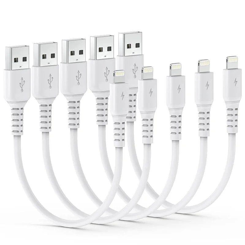 USB Lightning-kabel, kort, 5 stycken, iPhone-laddningskabel, snabbladdningskabel 30 cm — Mobil och surfplatta