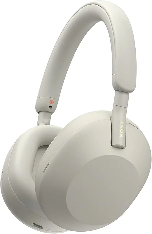 Sony WH-1000XM5 brusreducerande trådlösa over-ear-hörlurar, bluetooth, tydlig samtalskvalitet, upp till 30 timmars batteritid, snabbladdning, Alexa & Google Assistant, iOS och Android - Silver — Hörlurar och ljud