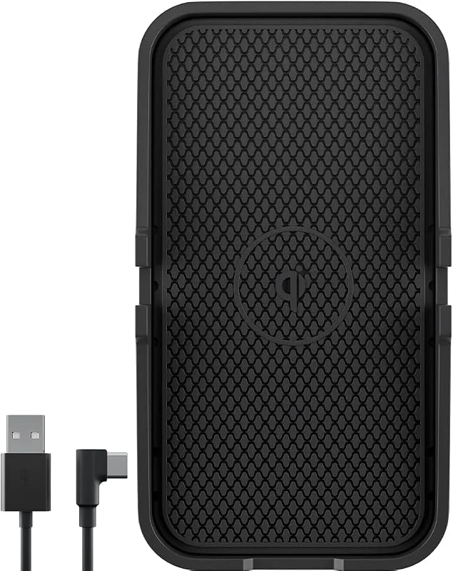 Goobay 60471 bil trådlös laddare 15W Qi laddningsstation, trådlös laddare 15W, induktiv laddningsstation bil, induktionsladdare med mobiltelefonhållare — Mobil och surfplatta