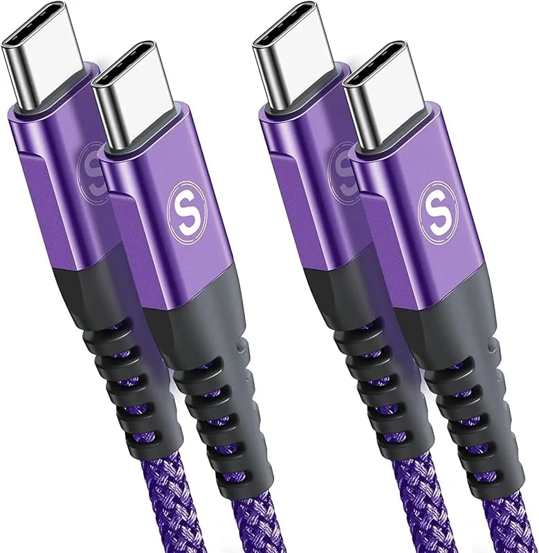 USB C till USB C Kabel 60W [3m 2Pack] PD Snabbladdning typ c nylonflätad laddningskabel för iPhone 17 16 15 pro max, Samsung Galaxy S26, S25, S24, S23, S22, S21, S20, Note 20, 10, iPad Pro MacBook Air — Mobil och surfplatta