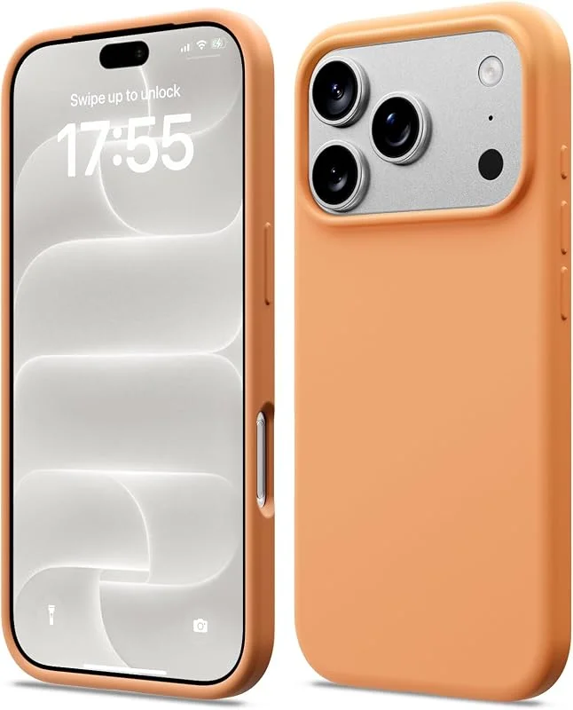 ACRONIX iPhone 17 Pro 6, 3 tums fodral - Flytande silikon Ultra tunt stöttåligt skydd Mjukt lättgrepp Premium fodral (Orange) — Mobil och surfplatta