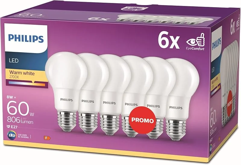 Philips 929001000000 Glödlampa, Vit, Silver, 6 Stycken — Smart belysning