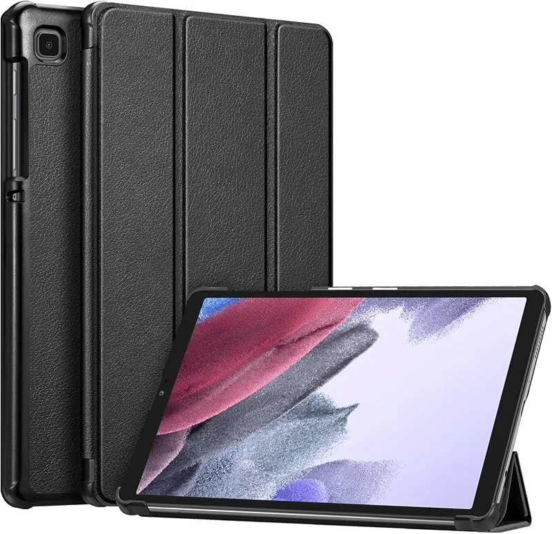 Fintie Fodral för Samsung Galaxy Tab A7 Lite 8.7 2021 – ultratunt konstläder skyddsfodral för Samsung Galaxy Tab A7 Lite 8, 7 tum SM-T225, T220 surfplatta, svart — Mobil och surfplatta