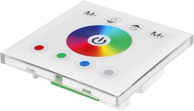 RGBW LED Dimmer Väggbrytare, Väggmonterad Touch Panel Dimmer Switch för Färgglad RGBW LED Kontroller, LED Strip Light Touch Panel Vägginstalleringskontroller (Vit) — Smart belysning