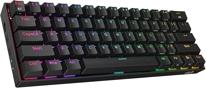 Redragon K530 Pro Draconic 60% Bluetooth, kabelanslutning, 2, 4 GHz trådlöst mekaniskt tangentbord, 61 tangenter, hotswap-aktiverat RGB-speltangentbord med linjär röd strömbrytare, för — Datortillbehör