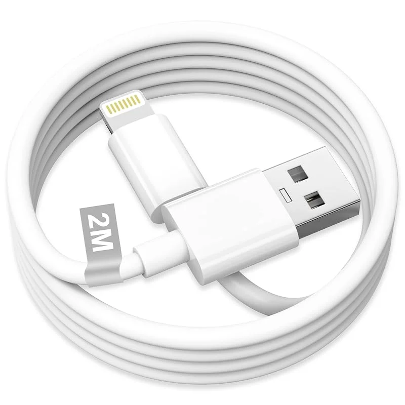 Original Apple MFi-certifierad iPhone-laddningskabel, 2M lång USB Lightning-kabel, USB-laddningskabel, snabbladdningskabel, Lightning-kabel för Apple iPhone 14 13 12 11 Pro Max, XS, XR, 8, 7, 6, 5, SE — Mobil och surfplatta