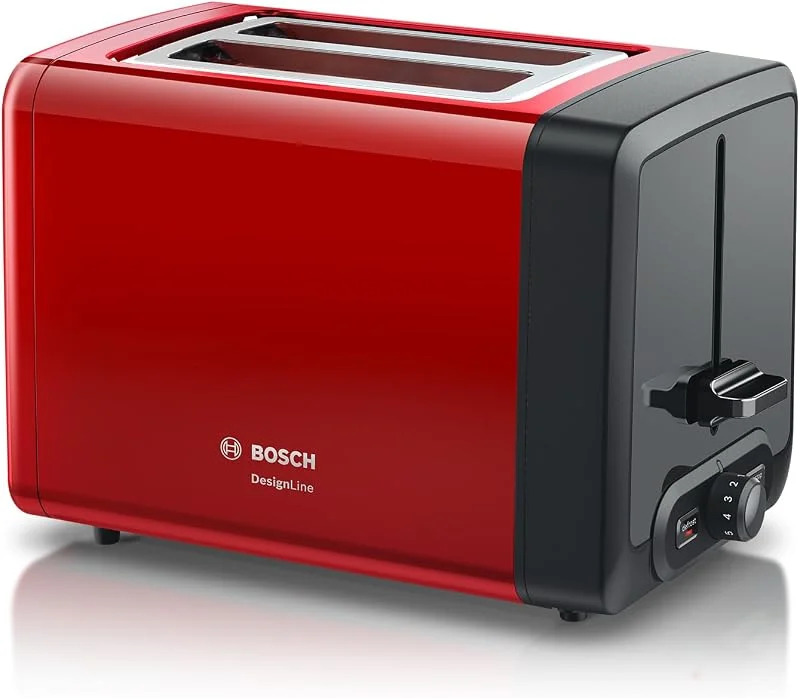 Bosch TAT4P424DE brödrost 2 Slice(s) 970 W svart röd — Kök & Hushåll