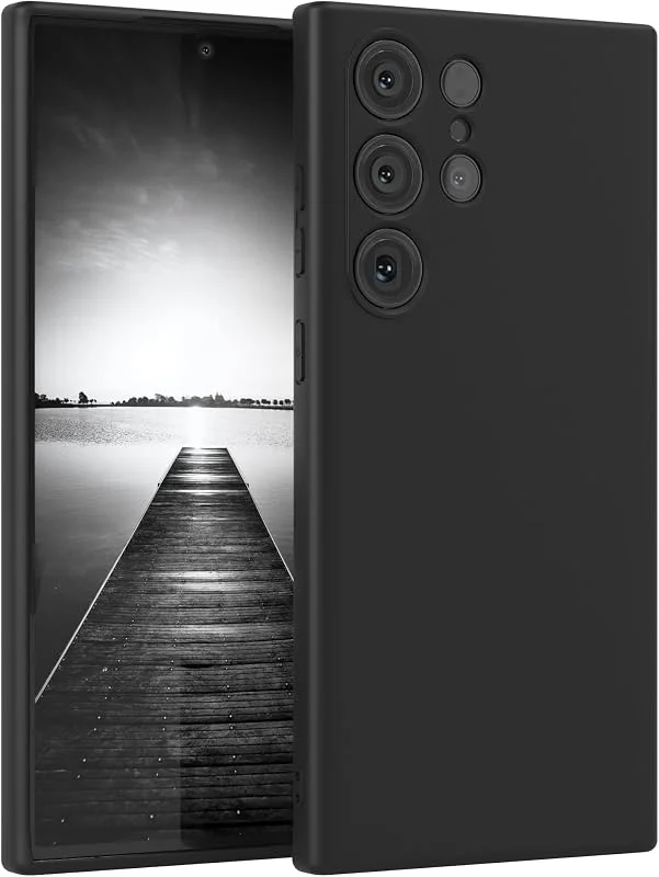 EAZY CASE Silikonfodral kompatibelt med Galaxy S23 Ultra i Svart — Mobil och surfplatta