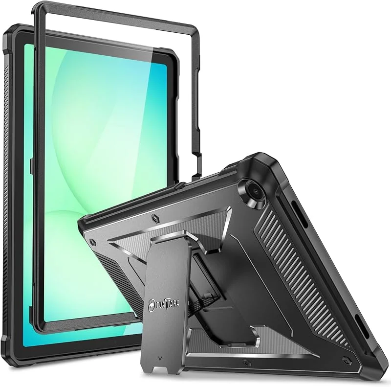FINTIE Fodral för Samsung Galaxy Tab A11+ Plus 11" 2025, Tab A9+ Plus 11 tum 2023, Helkroppsrobust Hybridstativ Skyddsfodral med Inbyggd Skyddsfilm, Svart — Mobil och surfplatta
