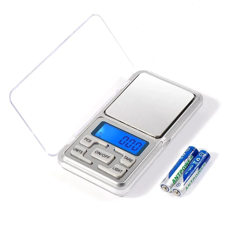 Brencco Precision Balance 500 g, 0, 01 g digital elektronisk våg med LCD-bakgrundsbelyst display, bärbar minivåg för kök, kaffe, semesterpresent, resor, mediciner - silver, fickvåg — Kök & Hushåll