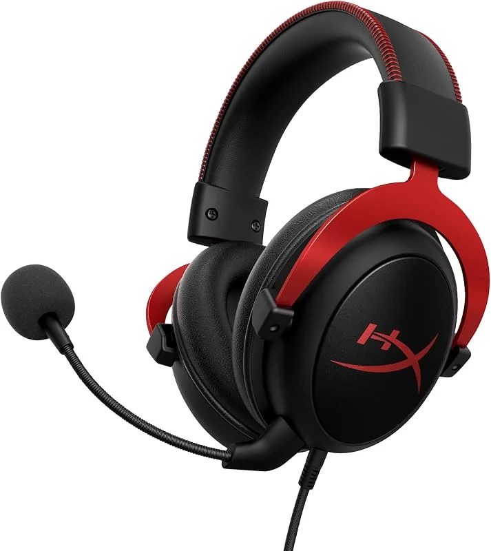 HyperX Cloud II CL003 6606807G Headset, Röd, Svart, 17 x 12 x 7 cm — Hörlurar och ljud