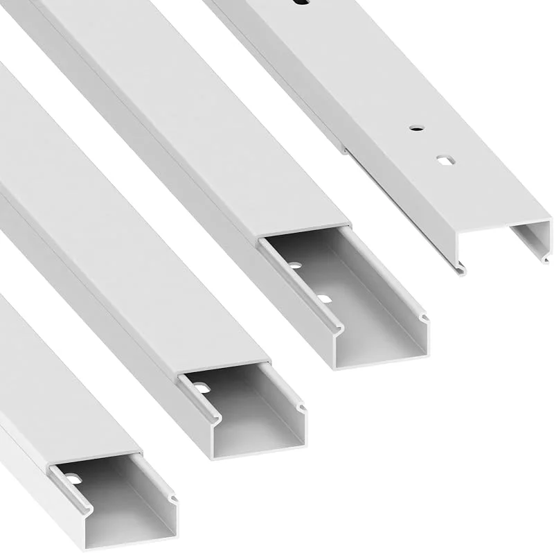 Habengut kabelkanal (med monteringshål i golvet) 15x30 mm av PVC, färg: vit, längd 4 m (4 st à 1 meter) — TV och streaming