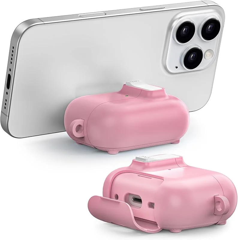 ORICO Fodral för AirPods Pro 2, 1 skyddsfodral och fodral MagSafe magnetisk laddning stöder, mobiltelefonhållarfunktion, med karbinhake kompatibelt med AirPods Pro 2, Pink -CP3 — Mobil och surfplatta