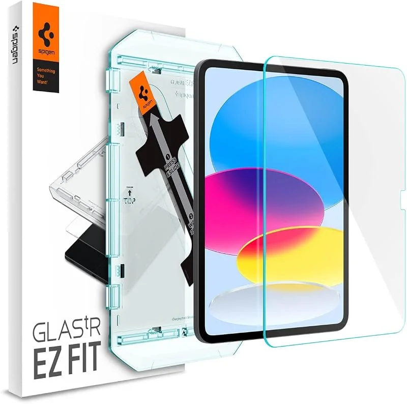 Spigen Glas.tR EZ Fit Skärmskydd kompatibel med iPad A16 11:e generationen 11 tum (2025), iPad 10:e generationen 10.9 tum (2022), med Sjabloon voor Installatiem, Kristallklart, 9H härdat glas — Mobil och surfplatta