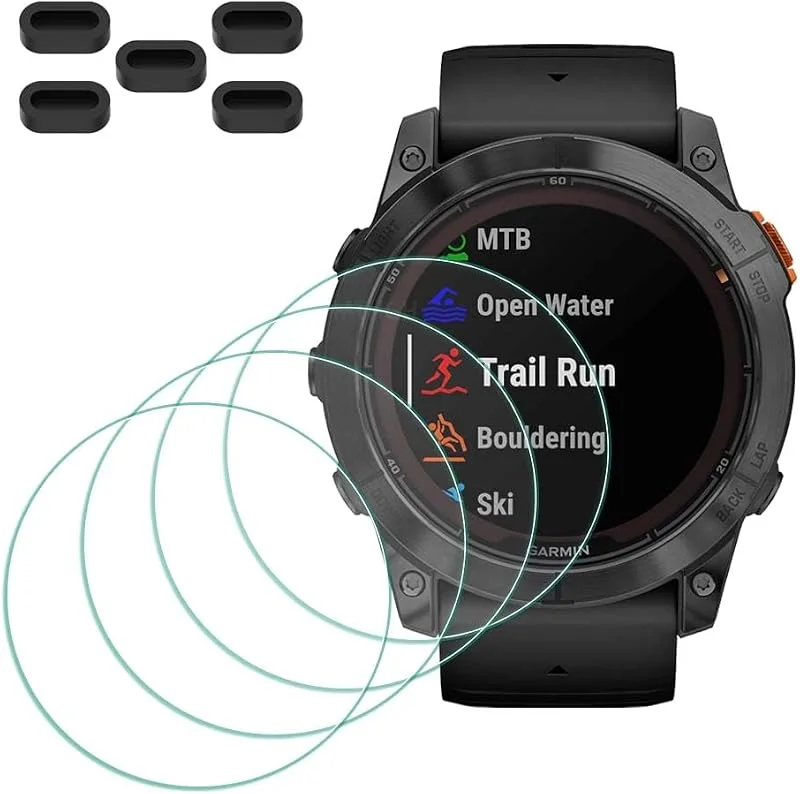 Skyddsfilm för Garmin fenix 7X Pro [4 stycken] + dammproppar 5 — Mobil och surfplatta
