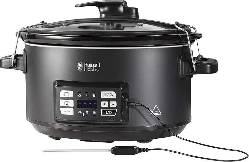 Russell Hobbs 3-i-1 sous vide och slow cooker, 6.5 liters kapacitet, digital display, precisionstermometer, sous vide ställning ingår, diskmaskinssäker innergryta, 25630-56 — Kök & Hushåll