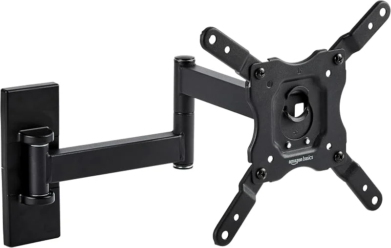 Amazon Basics TV-väggfäste, full rörelse, vridbart och lutbart fäste för 12–40in platt eller böjd TV, monitor upp till 36kg, max VESA 200 x 200mm, svart — TV och streaming