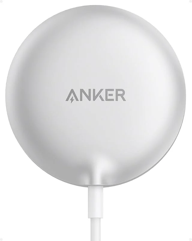 Anker MagGo trådlös laddare för iPhone, trådlös och magnetisk laddningsbas, ultratunn 15 W Qi2-certifierad, kompatibel med MagSafe, för iPhone 16, 16 Plus, 16 Pro, 16 Pro Max, 15, 14 Series (Vit) — Mobil och surfplatta