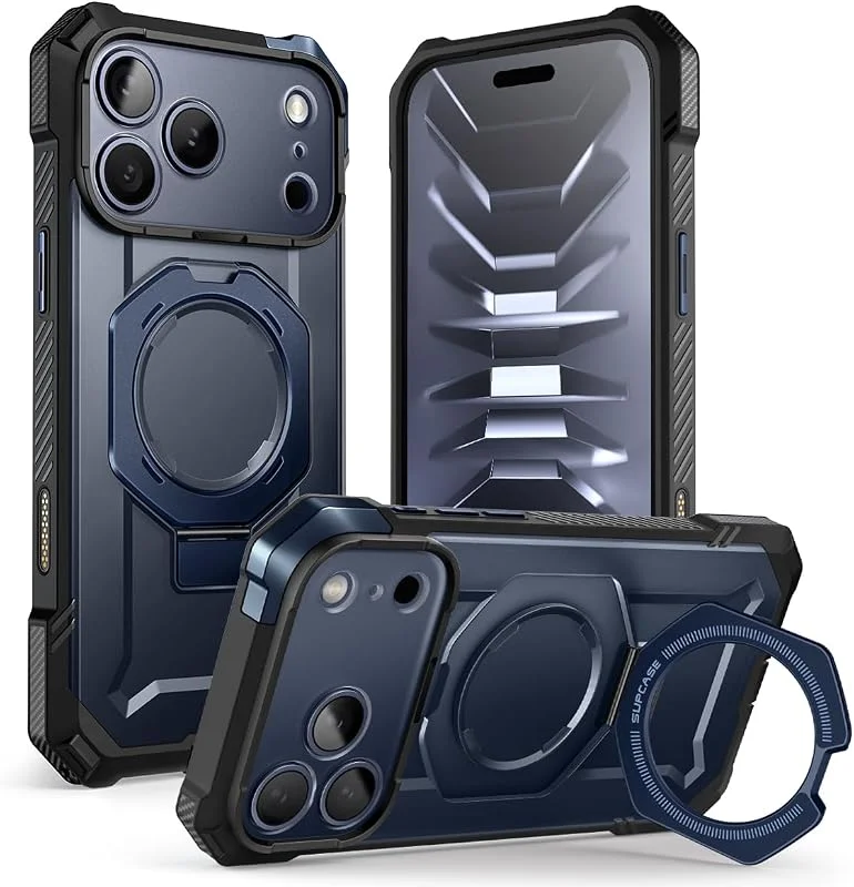 SUPCASE fodral för iPhone 18 Pro, iPhone 17 Pro med stativ, Azure — Mobil och surfplatta